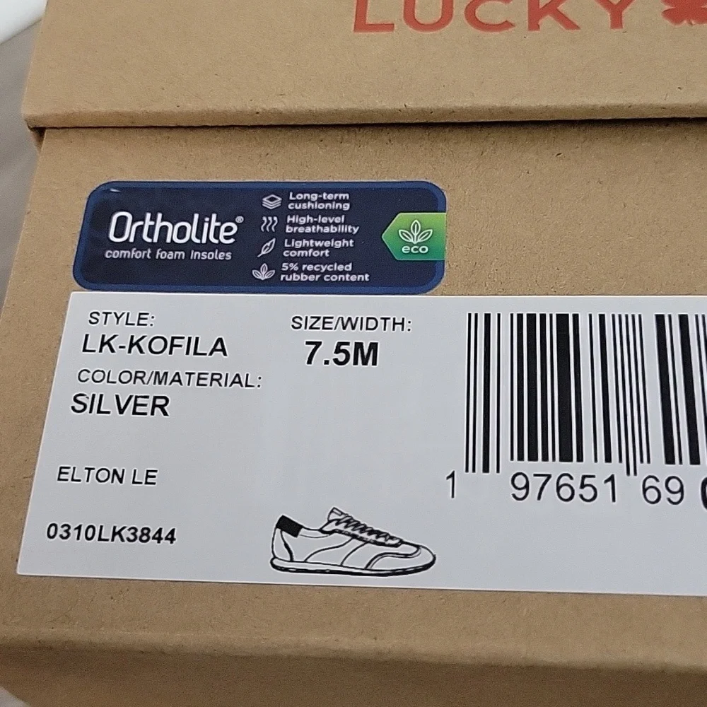 Lucky Brand Kalifo Sneakers Silver In Size 7.5M NIB